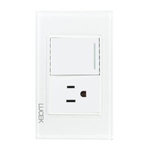 Placa Lucek crystal contacto y apagador escalera blanco/blanco