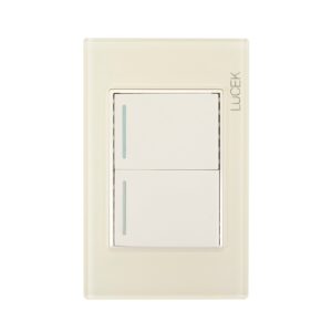 Placa Lucek colors apagador sencillo/escalera hueso