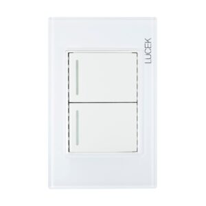 Placa Lucek colors c/2 apagadores sencillos blanco