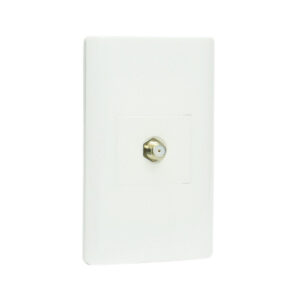 Placa Lucek con toma coaxial blanco